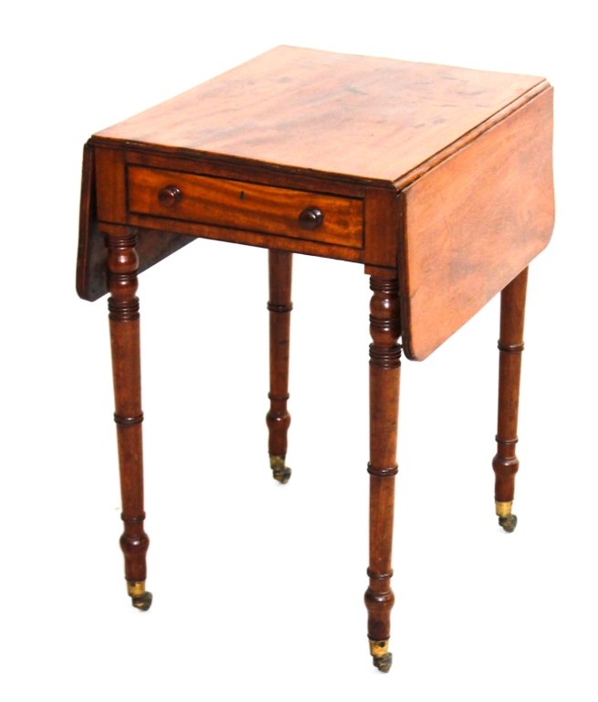 Regency Mahogany Drop Leaf Work Table (1 of 2)