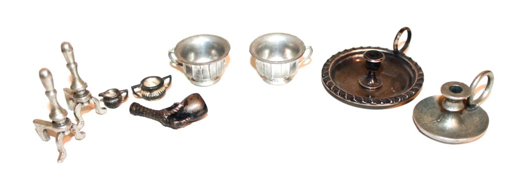 Nine Miniature Silver & Metal Articles (1 of 2)
