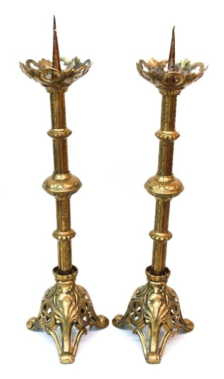 Fine Pair German Gothic Candlesticks (1 of 3)