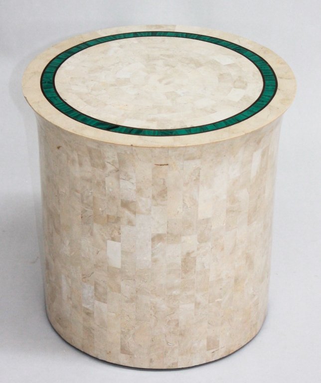 Unusual Modern Cylindrical Marble Side Table (1 of 3)