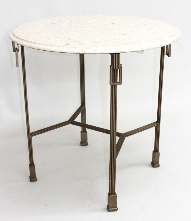 Modern Industrial Style Marble Top Center Table (1 of 6)
