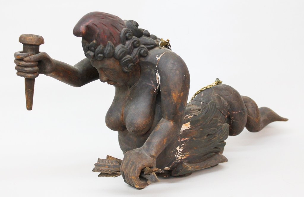 Carved & Painted Mermaid Figure (1 of 3)