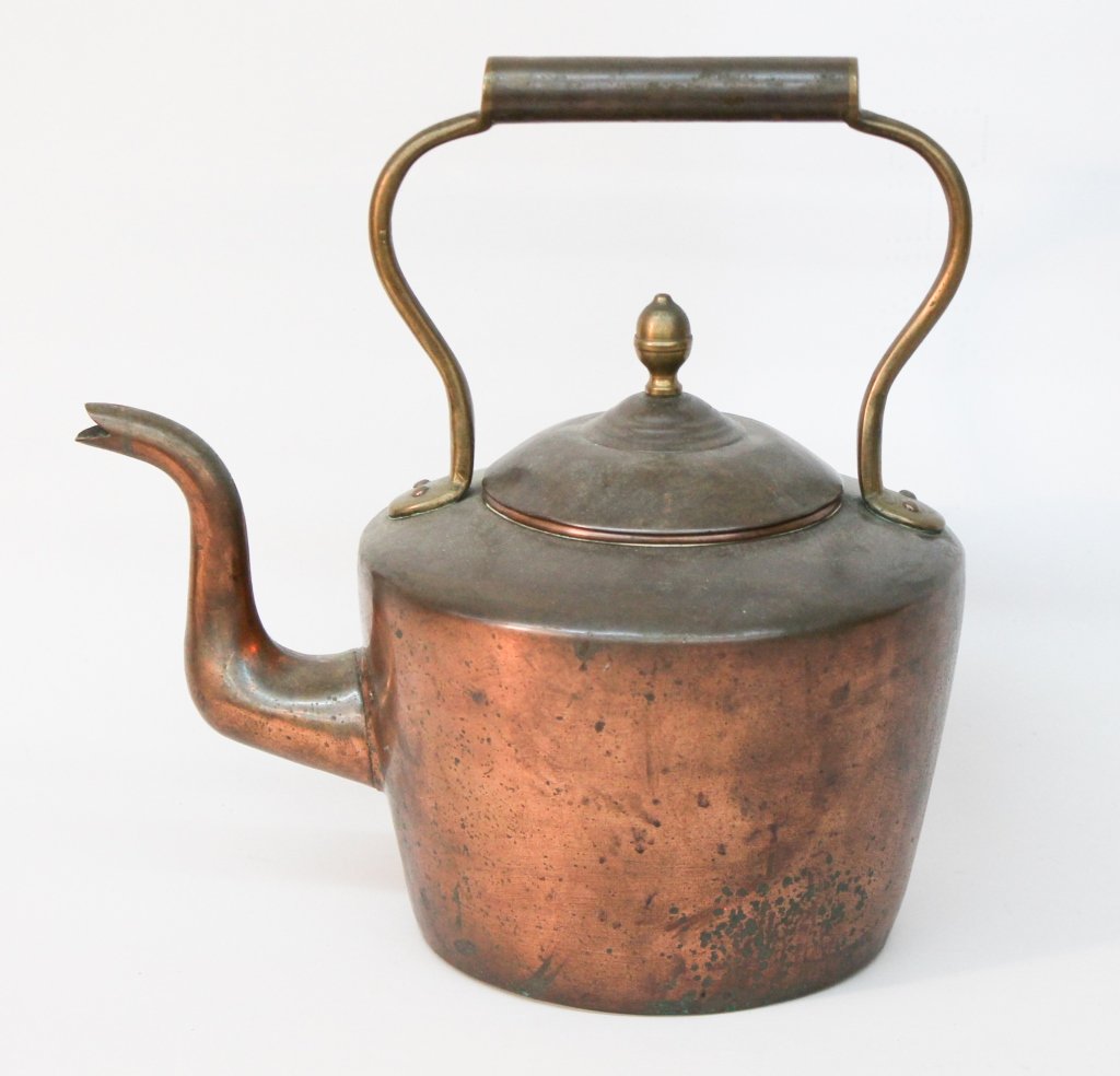 Early Large Copper Tea Kettle (1 of 3)