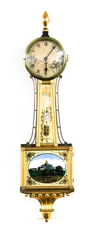 Federal Style Giltwood Banjo Clock (1 of 4)
