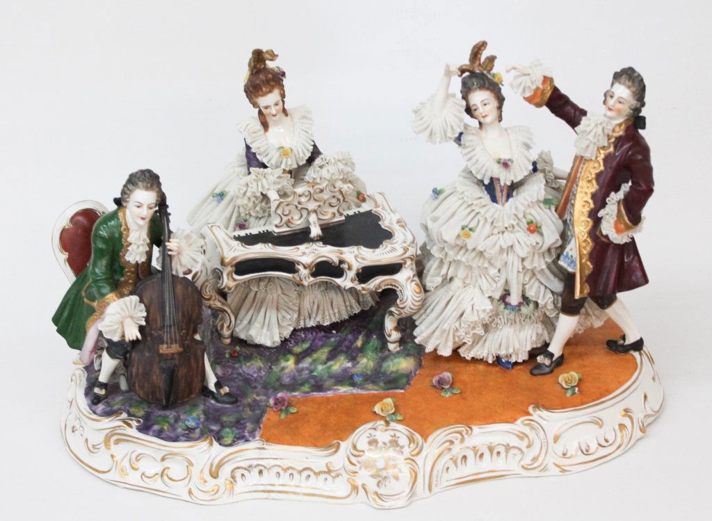 Antique Dresden Porcelain Figural Group (1 of 7)