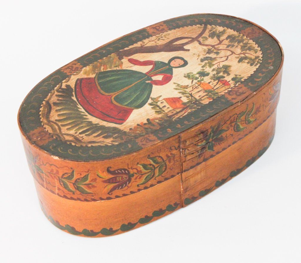 Antique Painted American Storage Box (1 of 4)