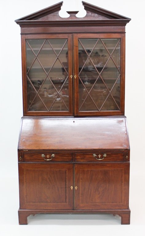 British George III Mahogany Secretary Bookcase (1 of 9)