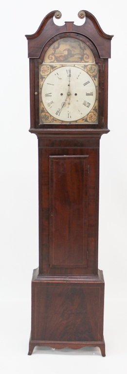 George III Inlaid Mahogany Tall Case Clock (1 of 6)