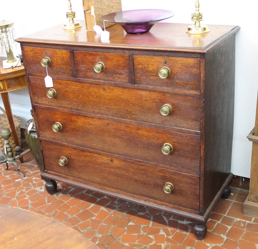 British Regency Oak Chest of Drawers (1 of 1)