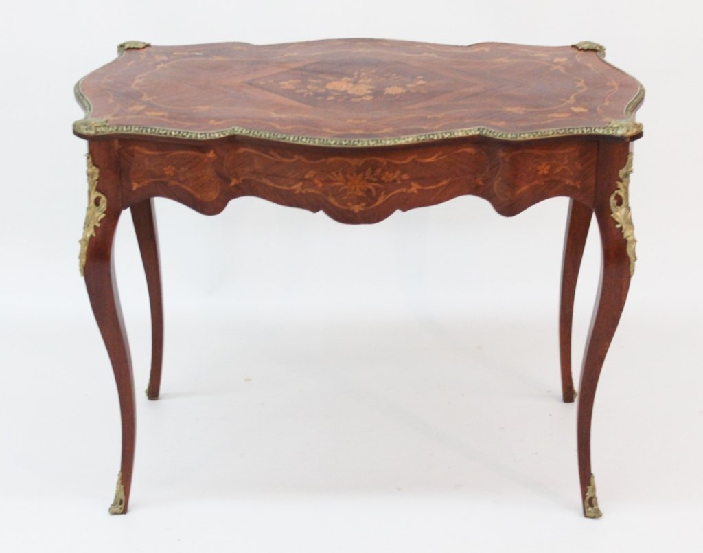 French Marquetry Bronze-Mounted Desk (1 of 4)