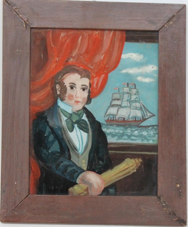 Antique American Reverse Painting on Glass (1 of 2)