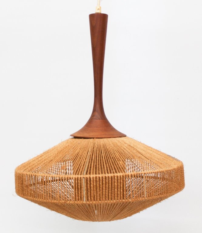 Fine Danish Modern Teak Hanging Lamp (1 of 1)