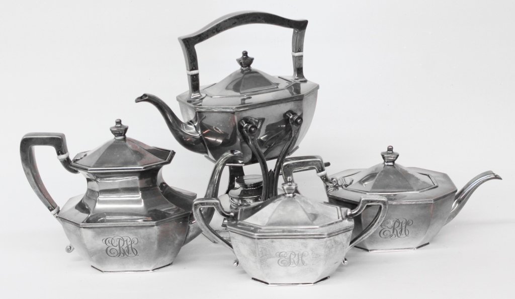 Queen Anne Sterling Coffee & Tea Service (1 of 2)