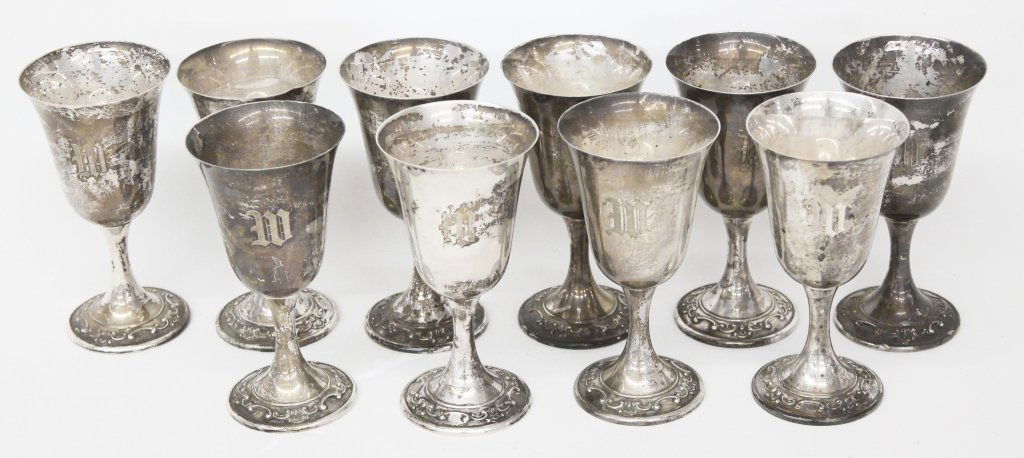 Fine Set Gorham Sterling Goblets (1 of 2)