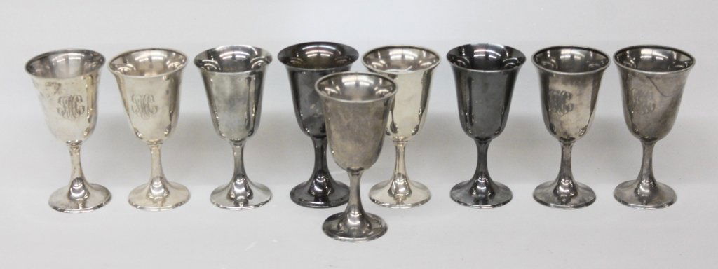 Nine Sterling Silver Goblets (1 of 1)