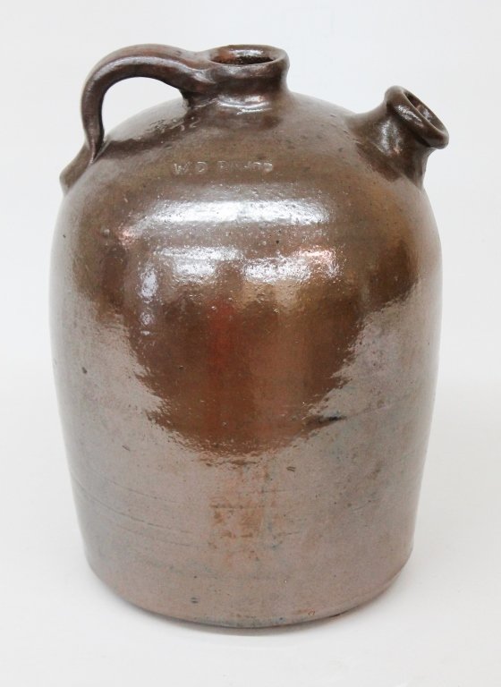 Unusual Southern Stoneware Jug, WD Bishop (1 of 3)