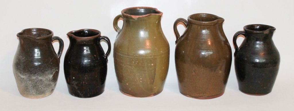 Collection Five Southern Stoneware Pitchers (1 of 3)