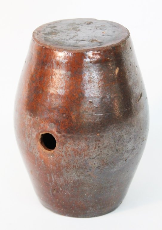 Antique American Redware Rumlet: probably Pennsylvania or Southern, likely Moravian, late 18th/early 19th century. lead glazed on well-formed body. H6 1/2" Private Collection of a Carolina Gentleman.