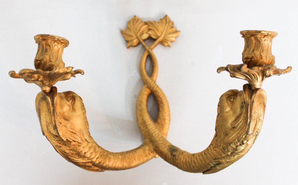 French NeoClassical Bronze Wall Sconce (1 of 4)