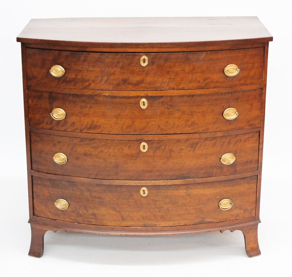 Federal Mahogany Bow Front Chest of Drawers (1 of 1)