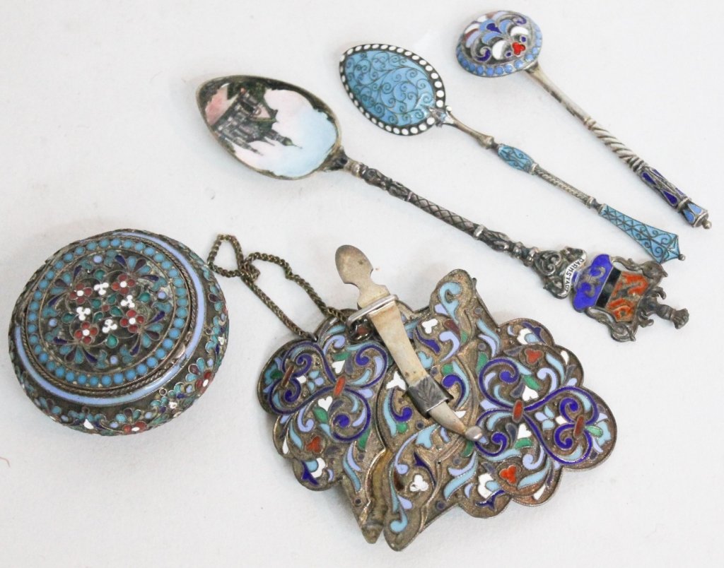 Collection Russian Enamel Silver Objects (1 of 3)