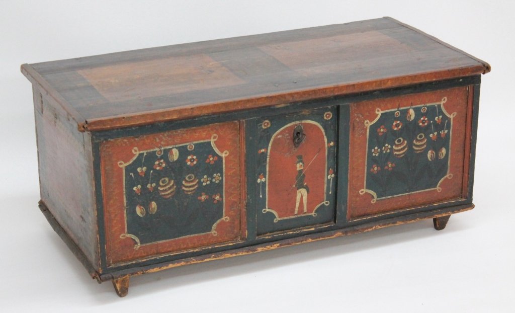 Dutch or German Paint-Decorated Blanket Box (1 of 2)