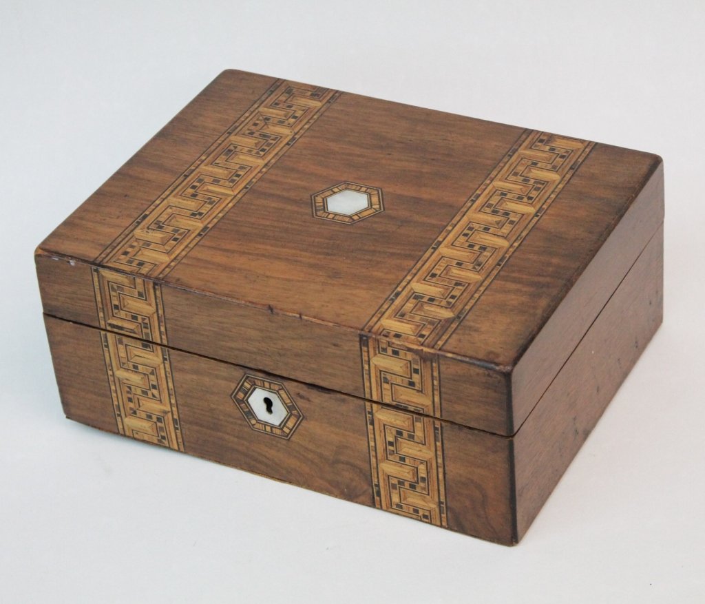 Antique Continental Inlaid Valuables Box (1 of 2)