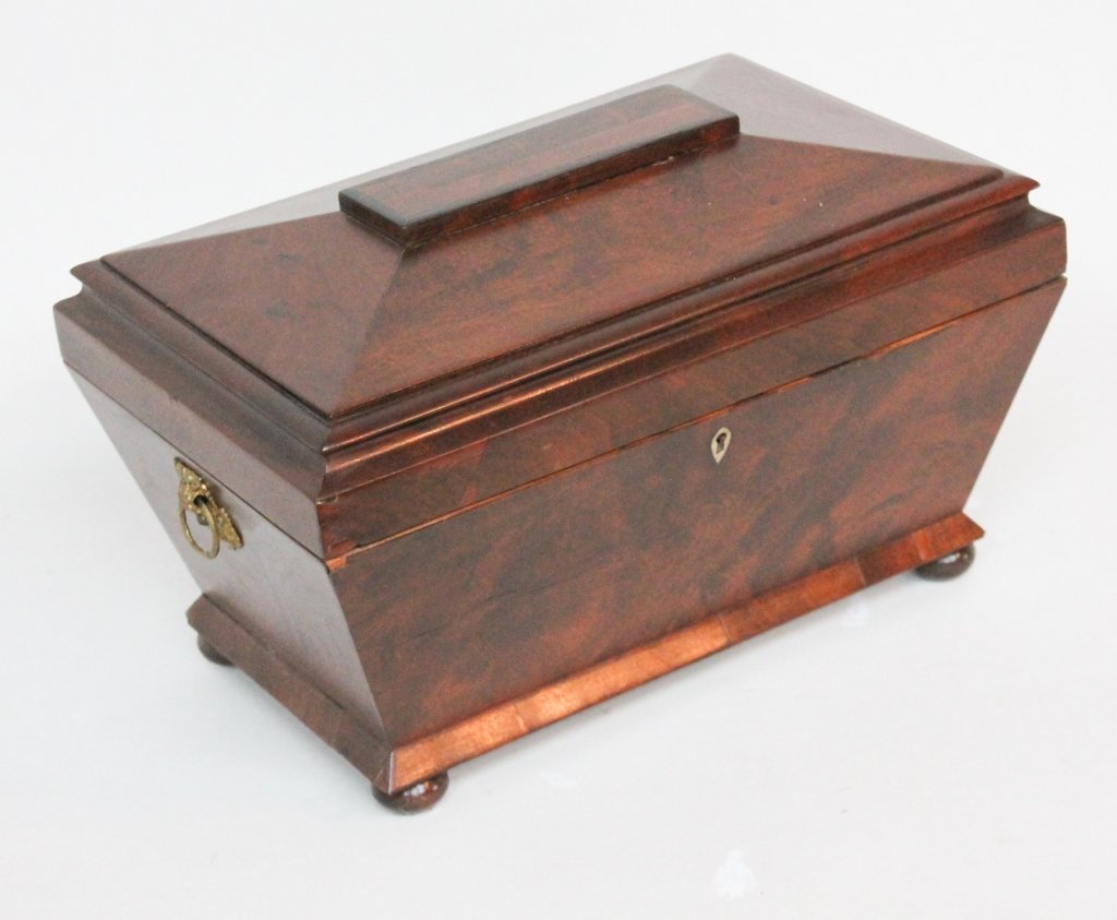 British Regency Mahogany Tea Caddy (1 of 2)