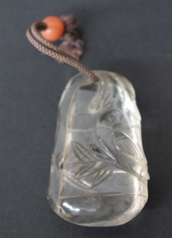 Antique Chinese Carved Rock Crystal Pendant (1 of 2)