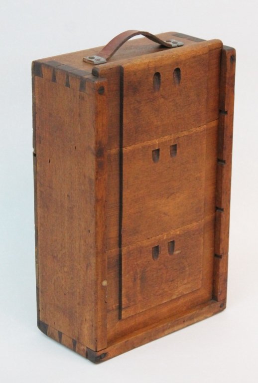Unusual American Walnut Candle or Butter Box (1 of 2)