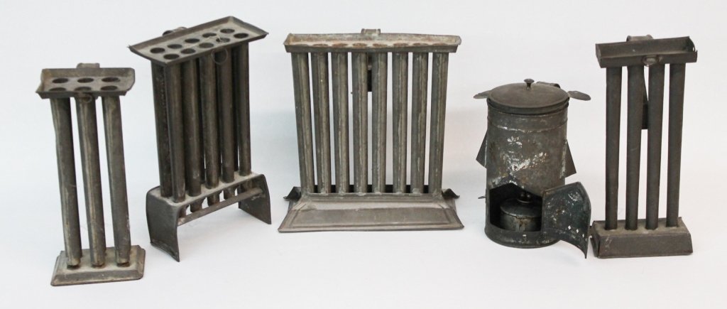 Collection Five American Antique Tin Articles (1 of 1)