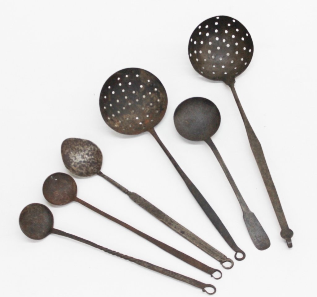 Collection Early Wrought Iron Ladles (1 of 2)