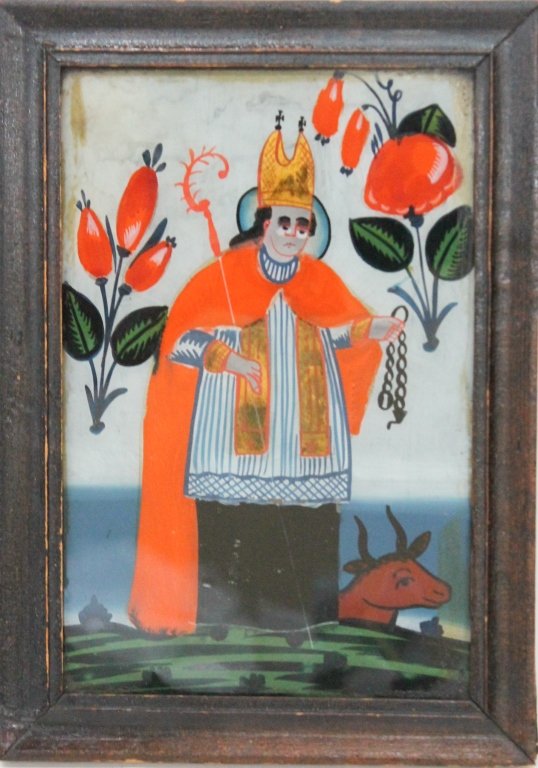 Antique American Reverse Painting On Glass (1 of 2)