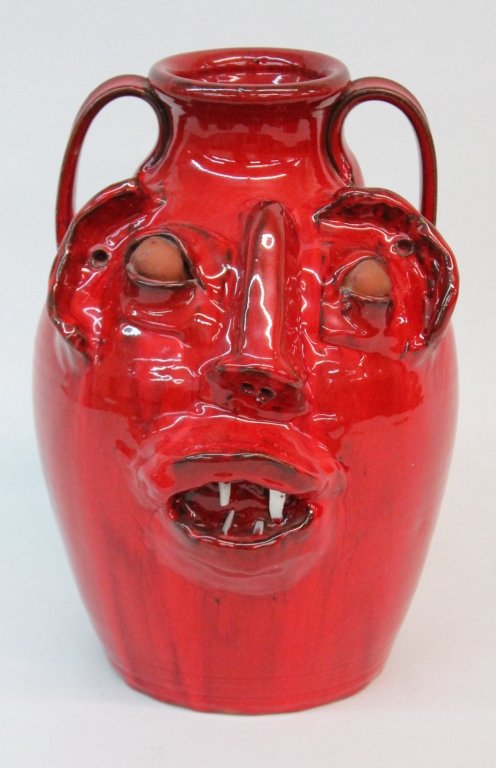 Rare Southern Art Pottery Face Jug, M.L. Owens (1 of 1)