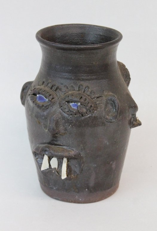 Southern Stoneware Face Vessel, Billy Green (1 of 1)