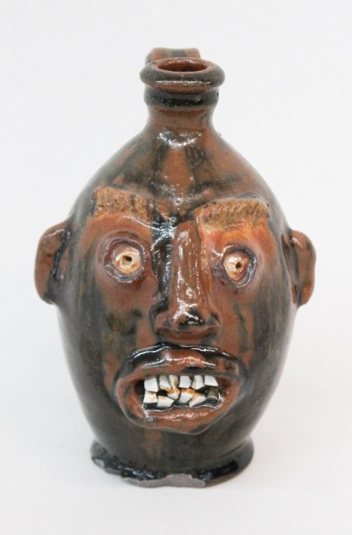 Southern Stoneware Face Jug, Peter Lenzo (1 of 1)