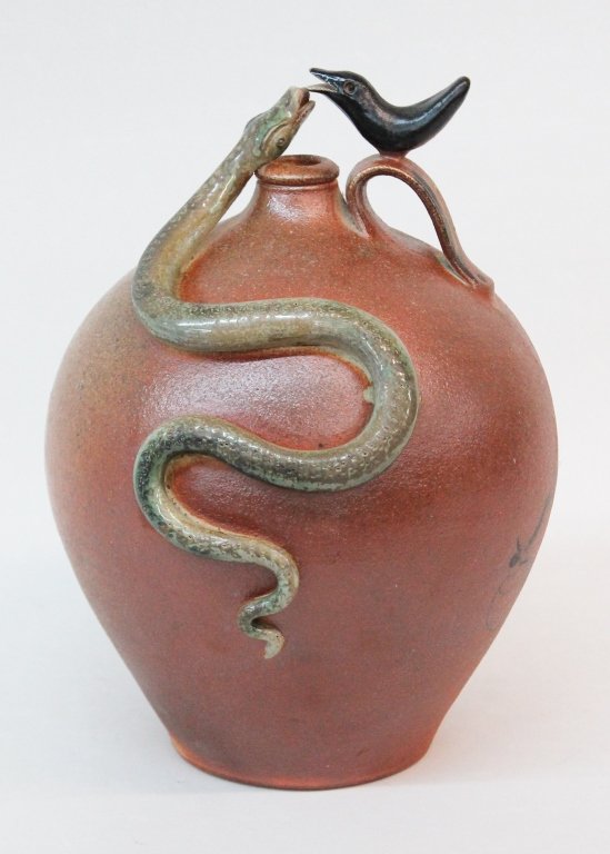Fred Johnston Stoneware Snake Jug (1 of 2)