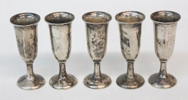 Five Small Sterling Silver Goblets (1 of 1)