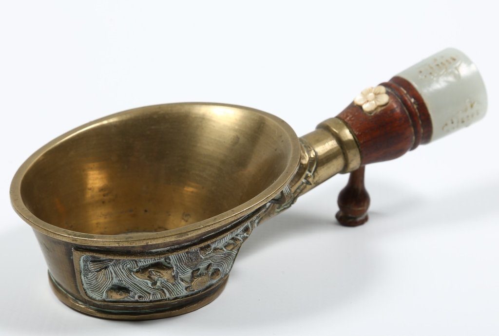 Antique Chinese Jade & Brass Silk Iron (1 of 3)