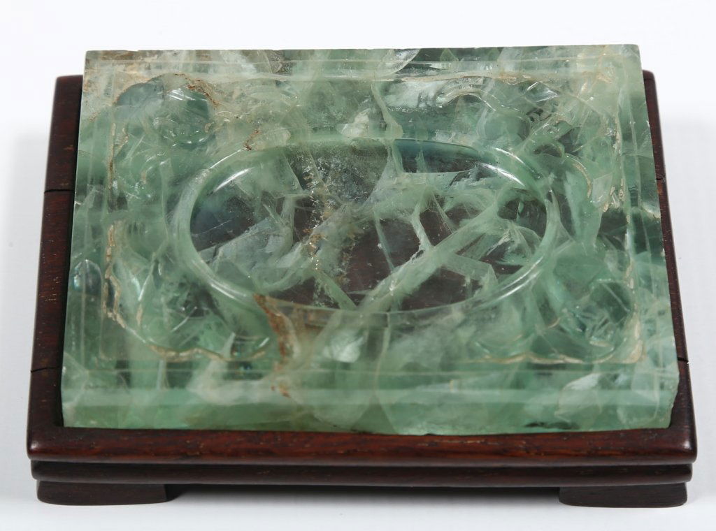 Antique Chinese Carved Stone Dish or Water Pot (1 of 2)