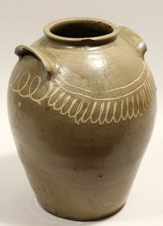 Large Signed & Decorated Southern Stoneware Jar (1 of 3)