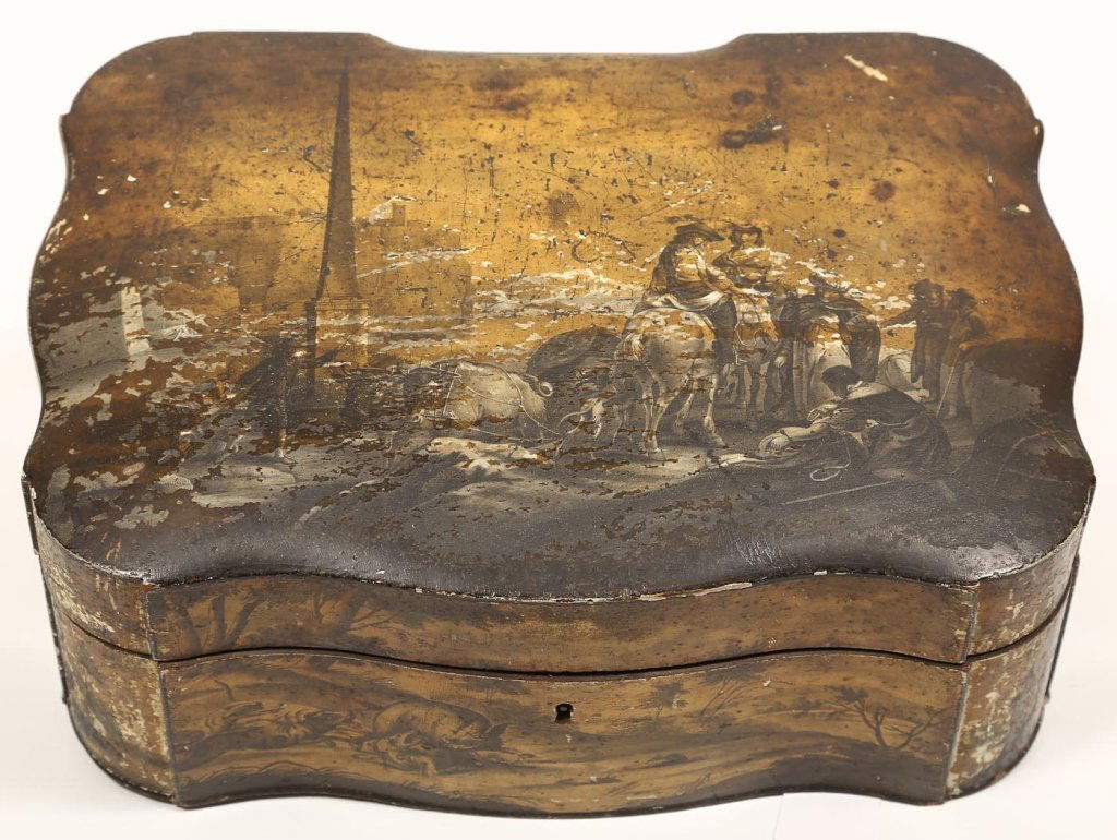 Fine Continental Painted & Lacquered Valuables Box (1 of 3)