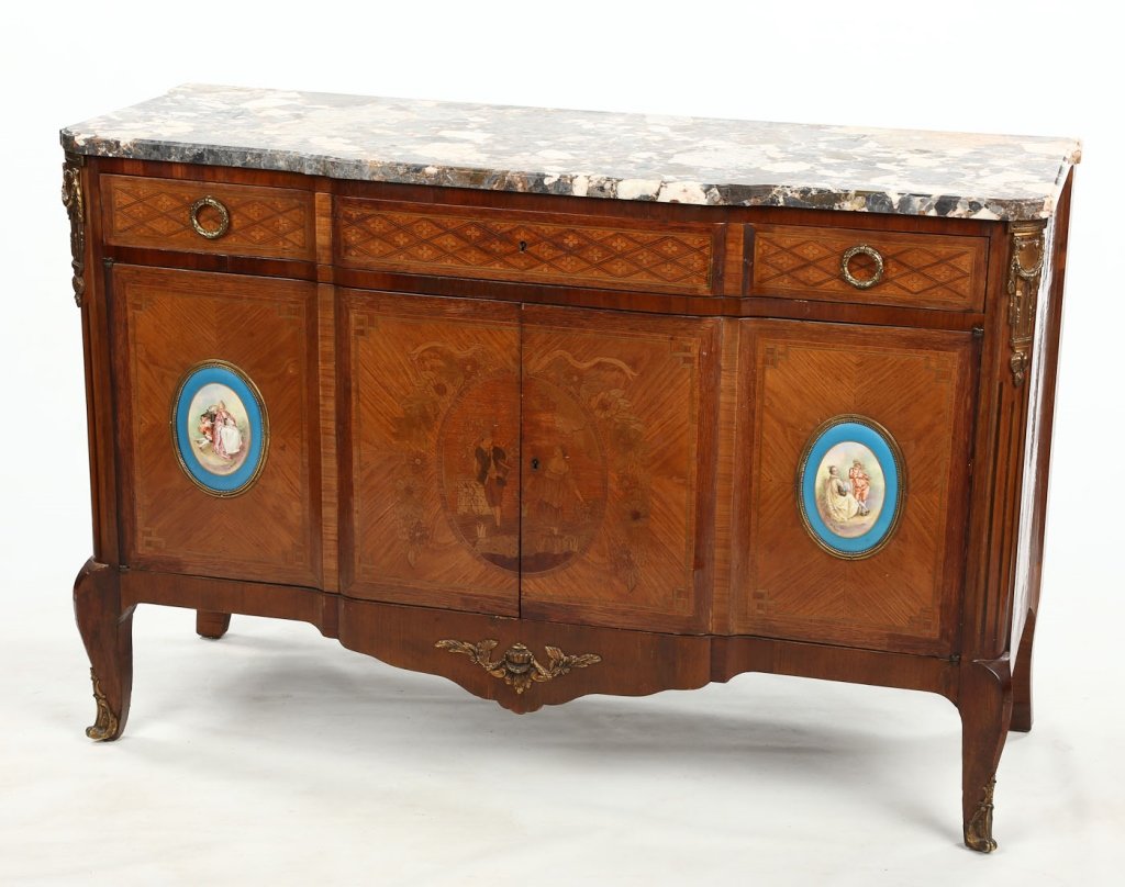 French Louis XVI Style Kingswood Marble Top Server (1 of 5)