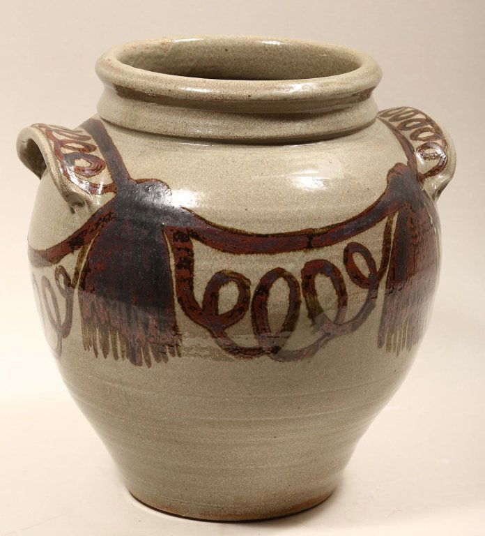 Large Southern Stoneware Decorated Jar (1 of 3)