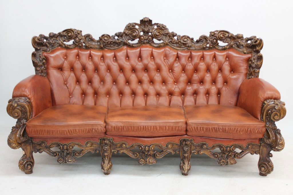 Continental Rococo Style Carved Sofa & Chairs (1 of 6)