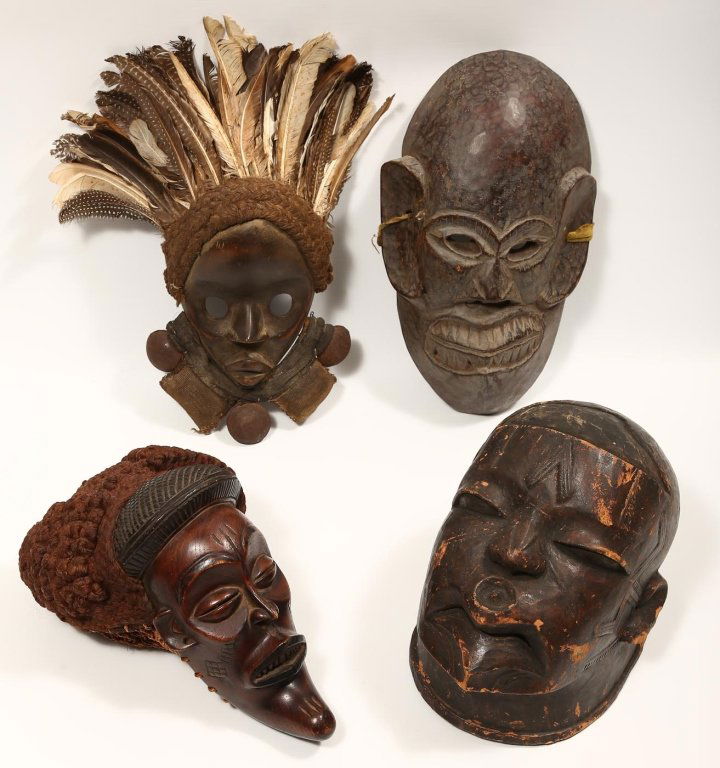 Four Antique & Vintage African Masks (1 of 6)