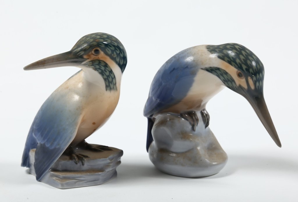 Pair B & G Porcelain Figural Kingfishers (1 of 2)