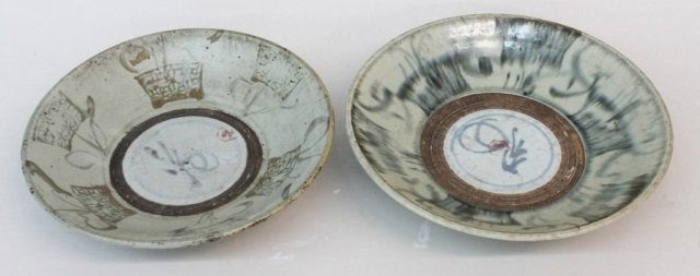 Two Antique Chinese Stoneware Glazed Bowls (1 of 1)