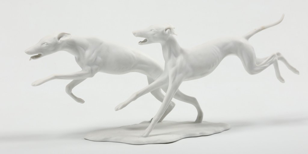 Kaiser Porcelain Figure of Hounds (1 of 2)