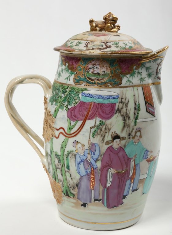 Antique Chinese Export Porcelain Lidded Pitcher (1 of 9)